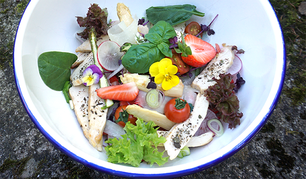 Bunter Frühlingssalat mit Spargel