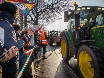 Traktoren auf der Demo